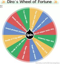 diracosplay leak - I'll be doing a "Spin the wheel" for my bday! - FO
