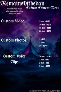 Remains0ftheday leak - ✨️ CUSTOM REQUESTS ARE NOW OPEN ✨️ Please DM for a