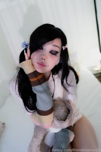 Blondelashes19 leak - Balck'n Pink Panties Gape /)/) (\(\ ( •