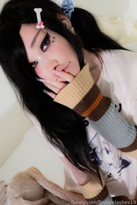 Blondelashes19 leak - Balck'n Pink Panties Gape /)/) (\(\ ( •