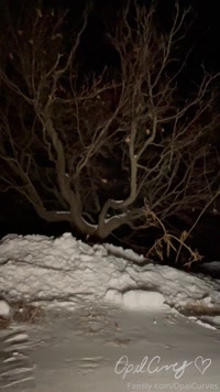 OpalCurves leak - Playing it dangerously in heels on ice and snow...