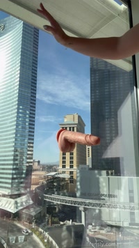 HayleeX leak - Fucking my dildo on the hotel window Slamming