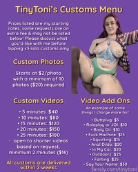 tinytoni leak - Updated my customs tip menu ~ shoot me a message t