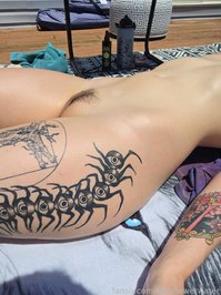 sexyflowerwater leak - some private backyard tanning (hubby was having f