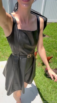 thenattykatty leak - New pee in leather dress and high heels