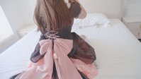 MeeHuTao leak - Princess on the run! Cute black and pink rose dres