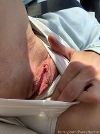 PantyNectar leak - Showing off my pussy while I drive #pussy #ski