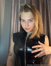 HoneySashaXX leak - For lovers of leather suits #fyp #tits #redhead #n