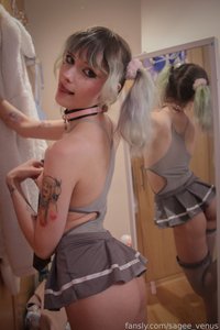 sagee_venus leak - Like my short skirt and tie? Wanna see what’s unde