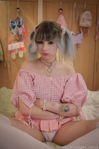 sagee_venus leak - Princess in pink ✨ #pigtails #flatchested #flatc