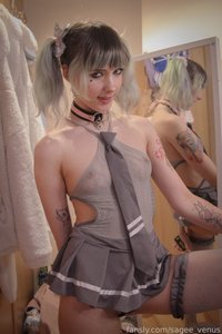 sagee_venus leak - Like my short skirt and tie? Wanna see what’s unde