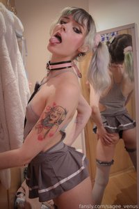 sagee_venus leak - Like my short skirt and tie? Wanna see what’s unde