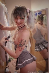 sagee_venus leak - Like my short skirt and tie? Wanna see what’s unde