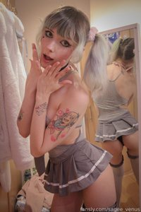 sagee_venus leak - Like my short skirt and tie? Wanna see what’s unde