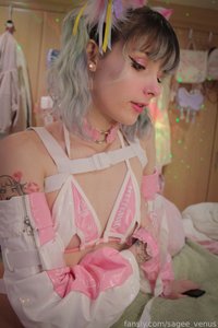 sagee_venus leak - Cutie cat-girl wears cyber-pink lewd outfit hehe :