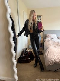 leakygrace leak - Leather + me = dangerous combo #leather