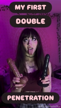 JesterSlut leak - My First Double Penetration EVER!!! Double Penetra