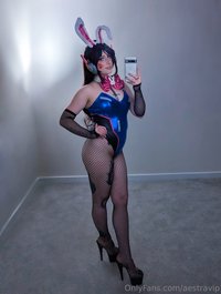 aestravip leak - high heels and fishnets you almost wouldn't be able to tel..