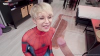 hunnypaint leak - Spiderman makes lots of spitty webs with their mouth on gwen..