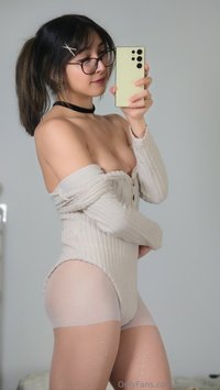 nano_nano leak - Sheer tights and body suit :3. Very cute outfit