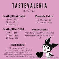 tastevaleria leak - here’s my menu ♡